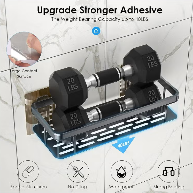 Self-Adhesive Rustproof Shower Caddy