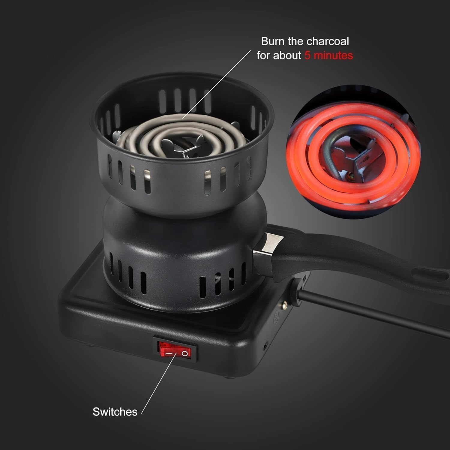 Electric Charcoal Starter for Hookah, Shisha & BBQ