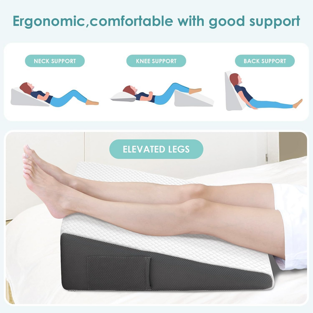 Memory Foam Bed Wedge Pillow