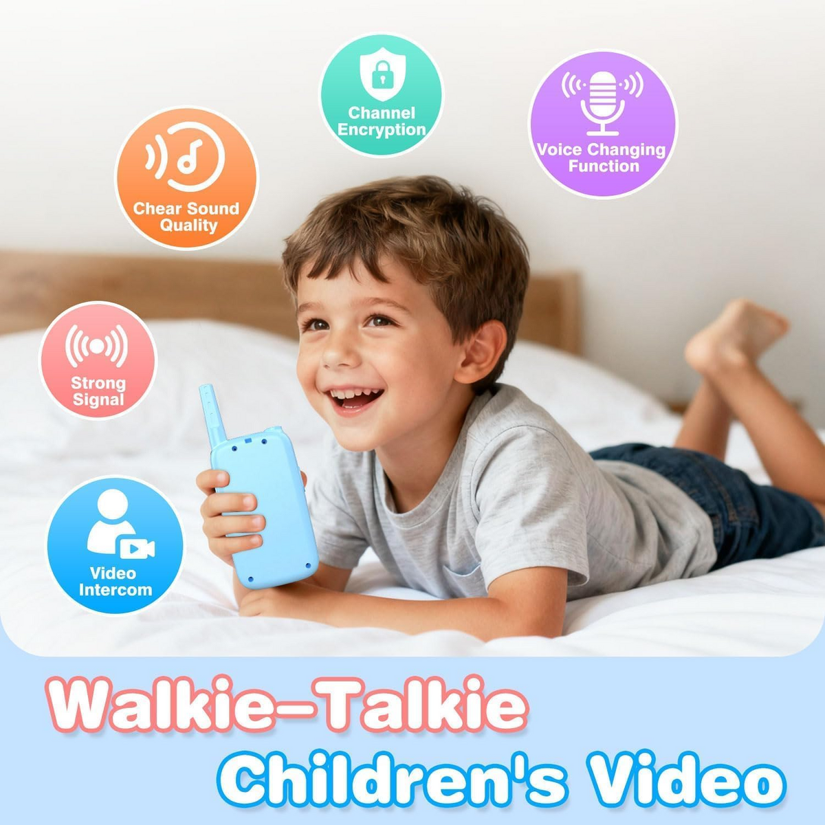 Kids Walkie-Talkies with Rotating Antenna and Screen
