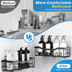 Adhesive Shower Caddy Organizer Set