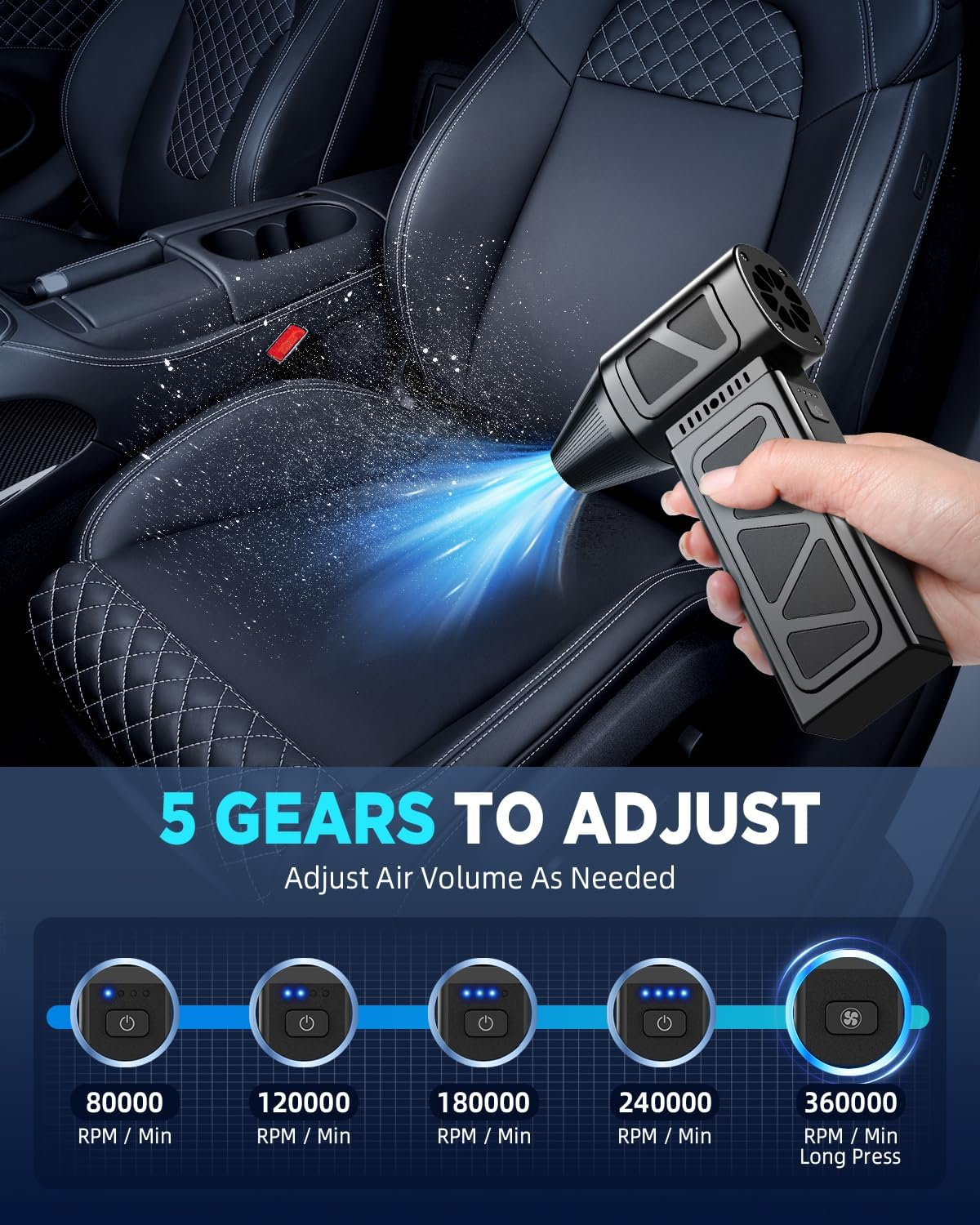 Rechargeable Electric Compressed-Air Duster