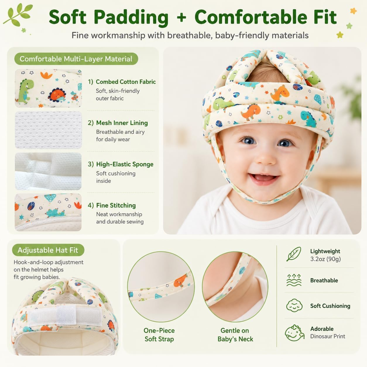 Dinosaur Baby Head Protector Helmet
