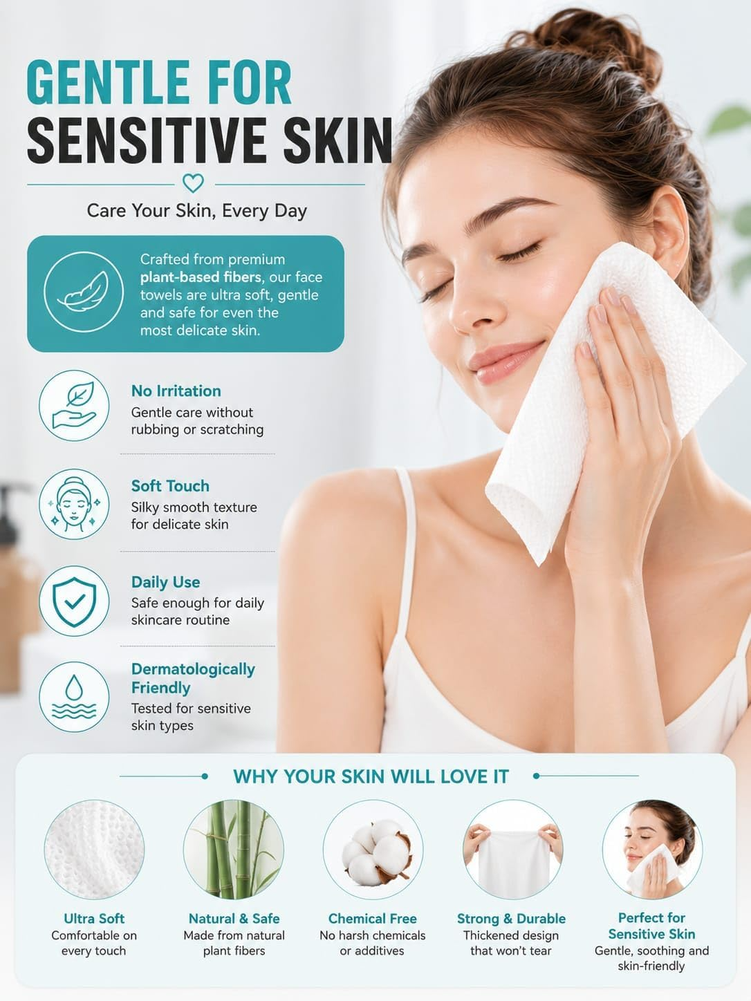 Disposable Biodegradable Face Towels