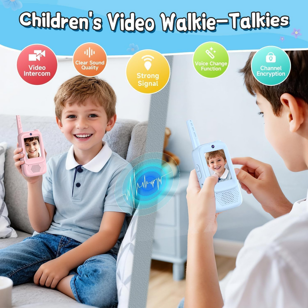 Kids Walkie-Talkies with Rotating Antenna and Screen