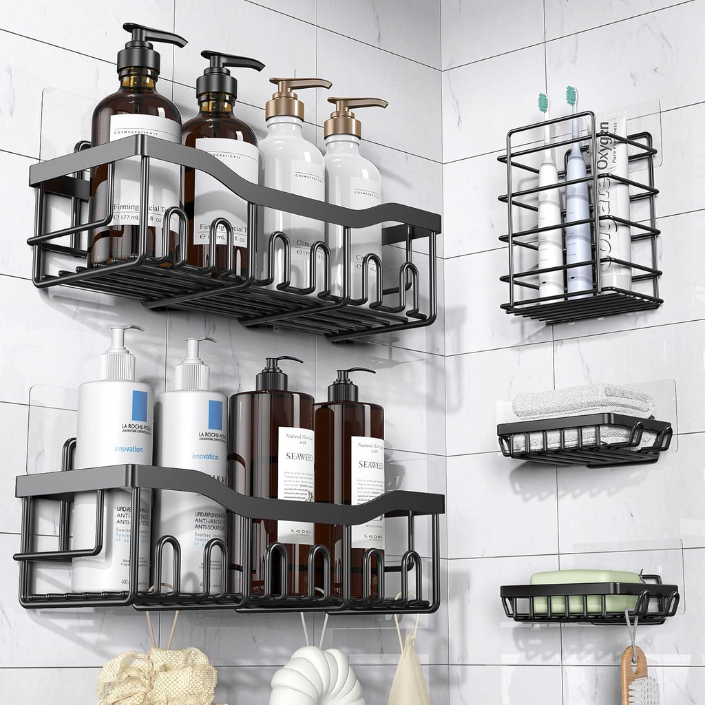 Adhesive Shower Caddy Organizer Set