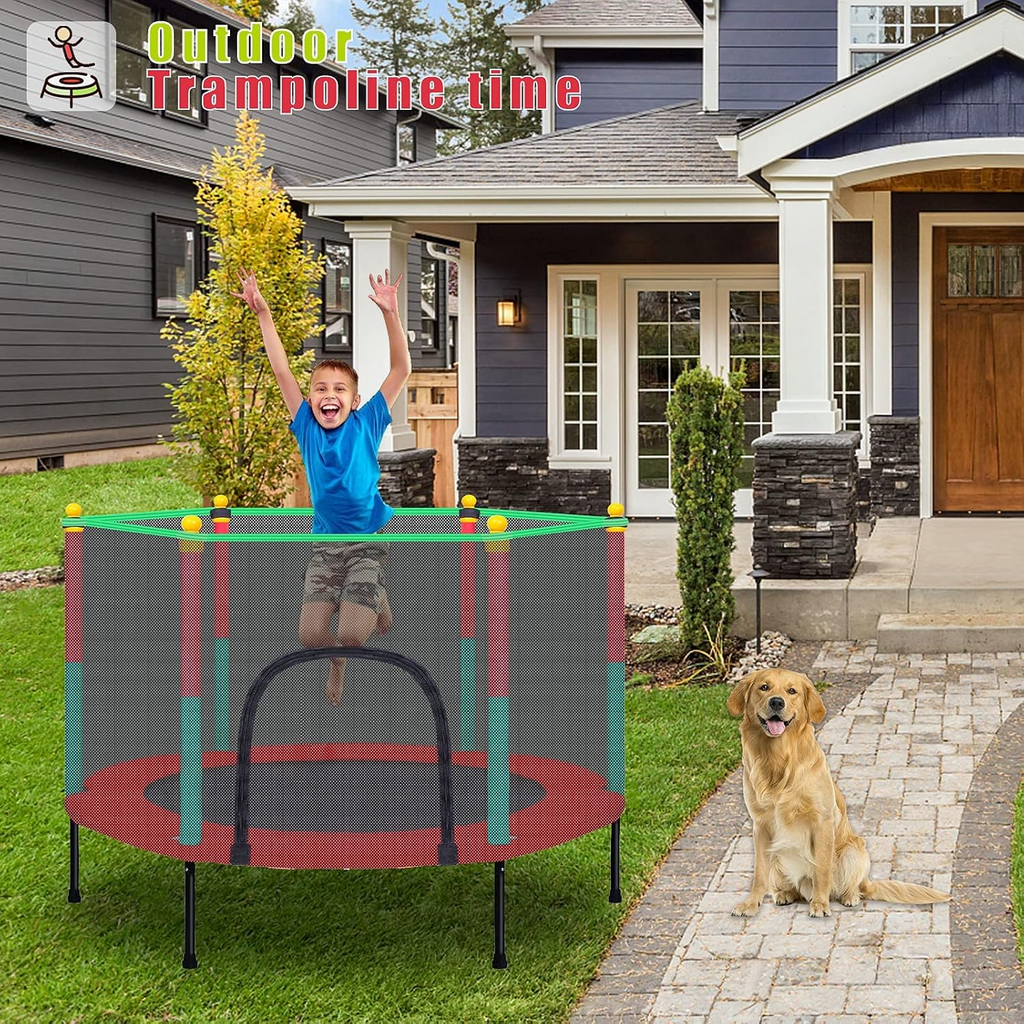 Kids Trampoline with Safety Enclosure
