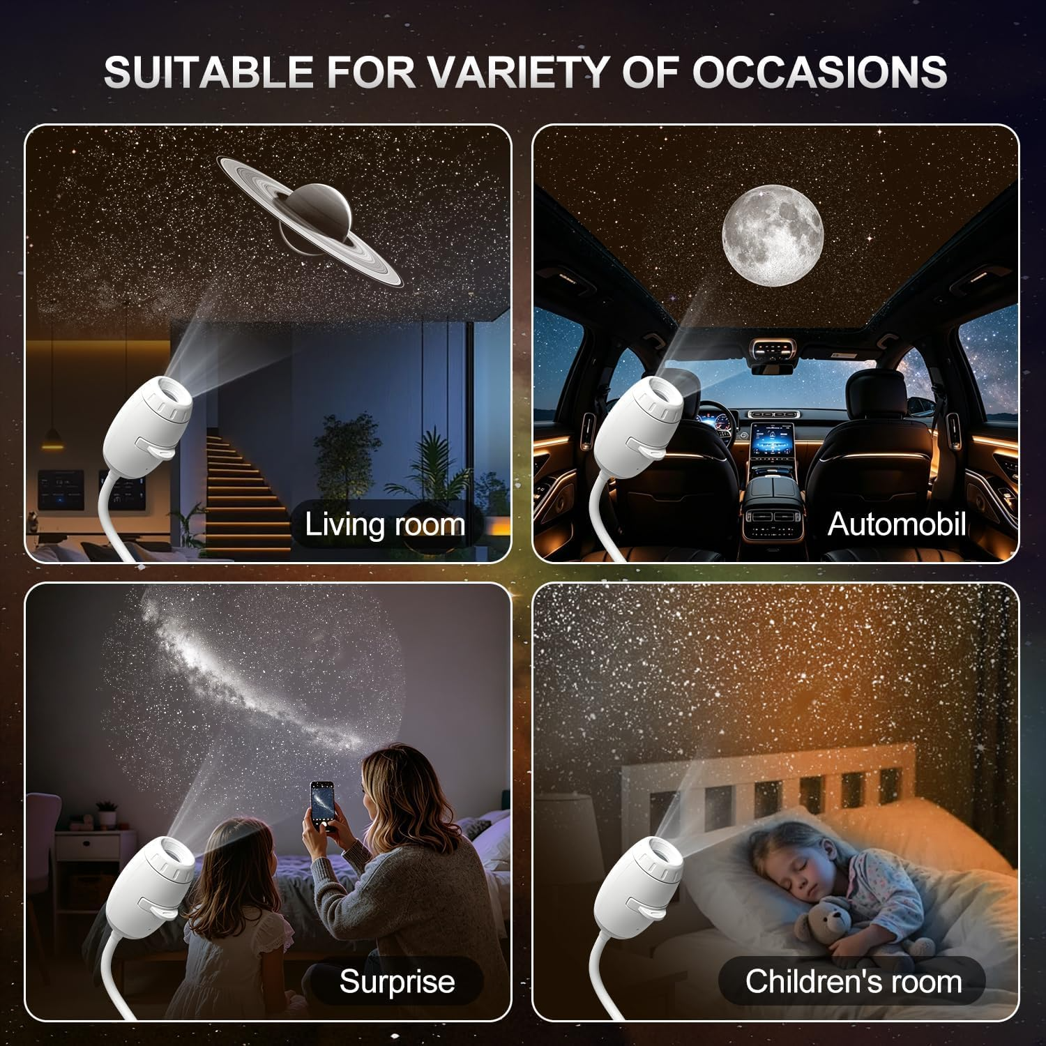 Galaxy Projector Night Light with 12 Film Discs